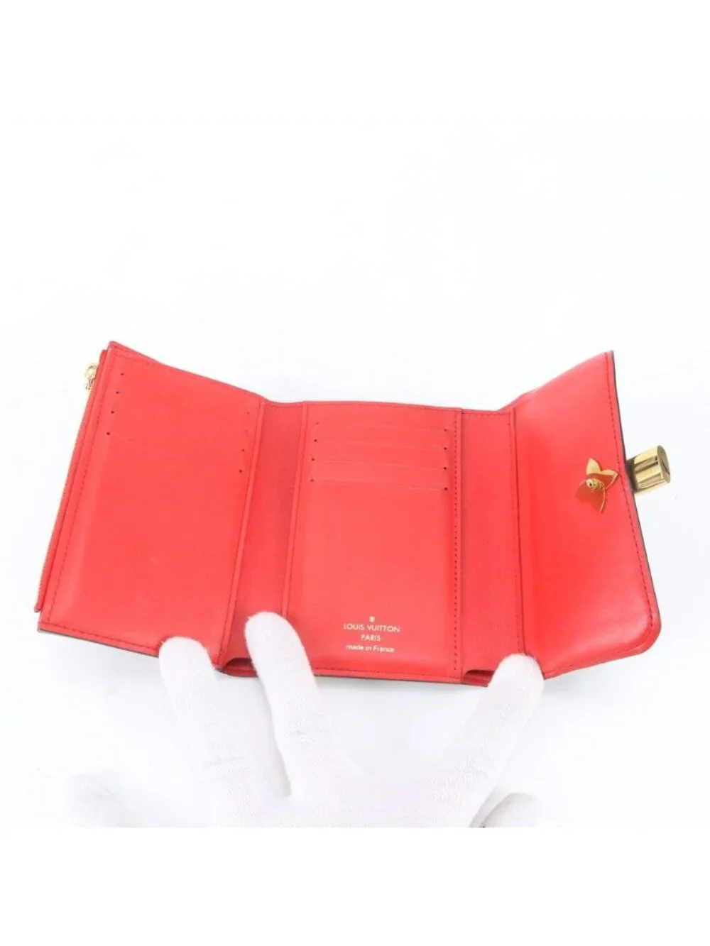 Louis Vuitton Monogram Portefeuille Flower Compact Leather Trifold Wallet